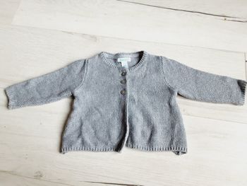 Vêtement bébé fille gilet gris brillant Obaïbi 6 mois