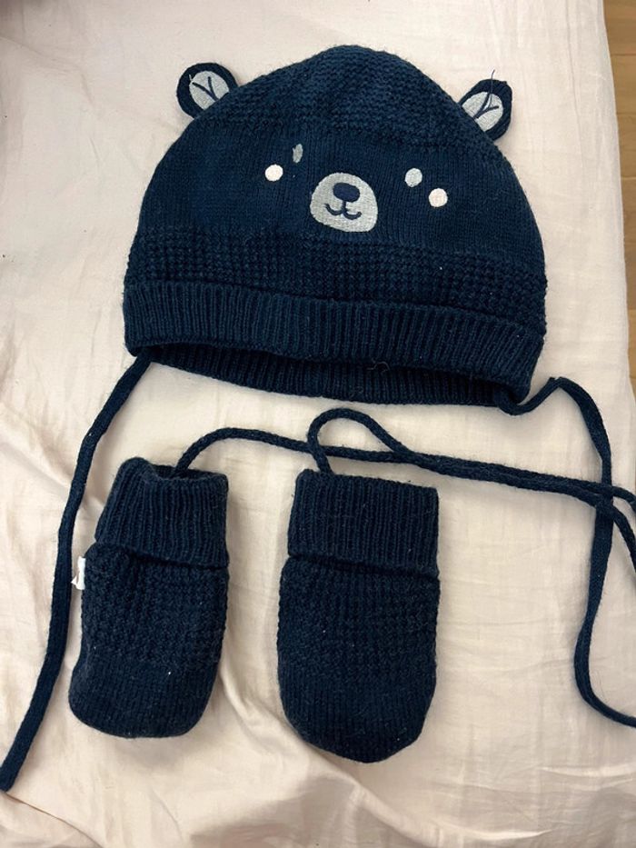 Ensemble bonnet et gants 45 cm sergent major