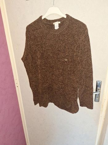 Pull laine chenille marron 38