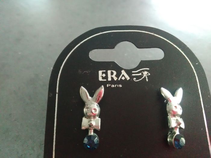 Boucles oreilles lapin strass - photo numéro 2