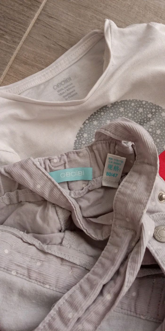 Ensemble T-shirt + short salopette Obaïbi - photo numéro 4