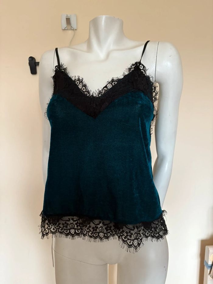 💙 Débardeur en velours bleu réglable Taille S 💙