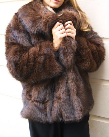 Manteau fausse fourrure Marron - NEUF avec étiquette - taille M