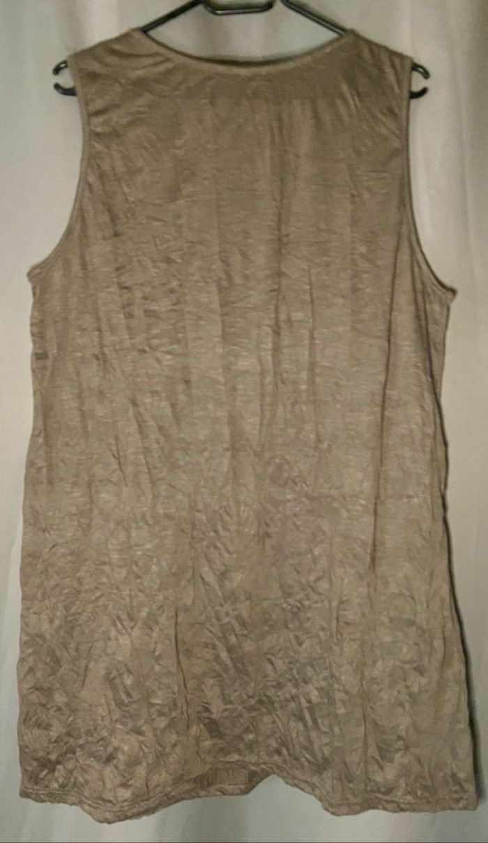 Robe courte effet froissé marron - photo numéro 2