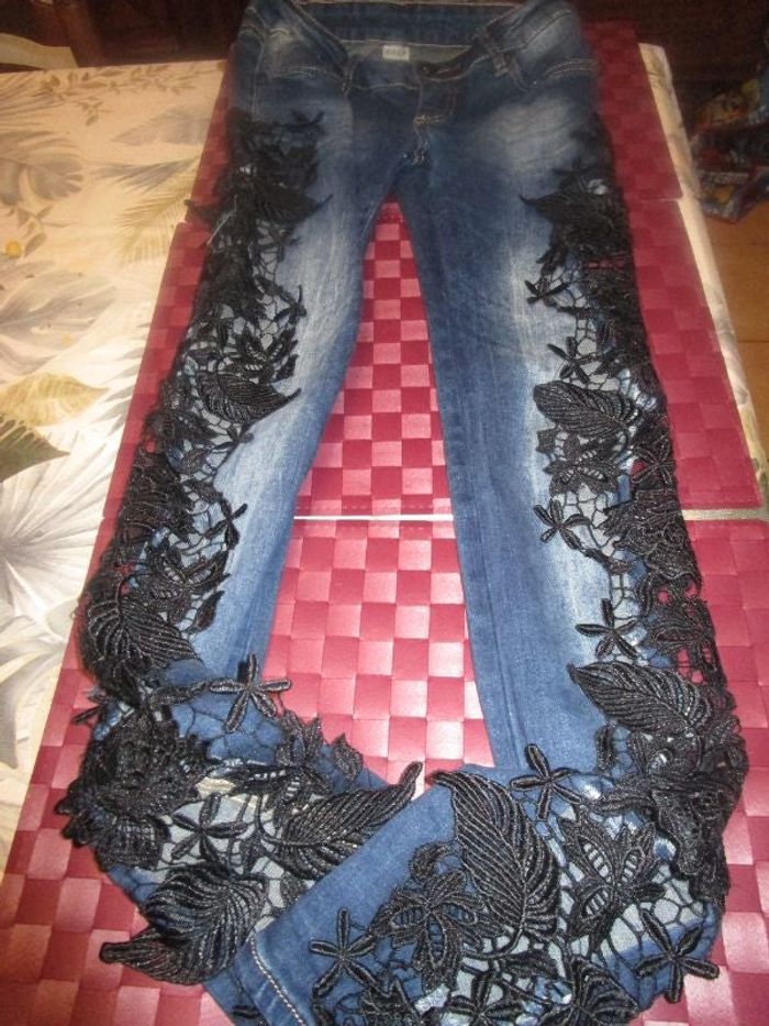 jeans dentelle t 36
