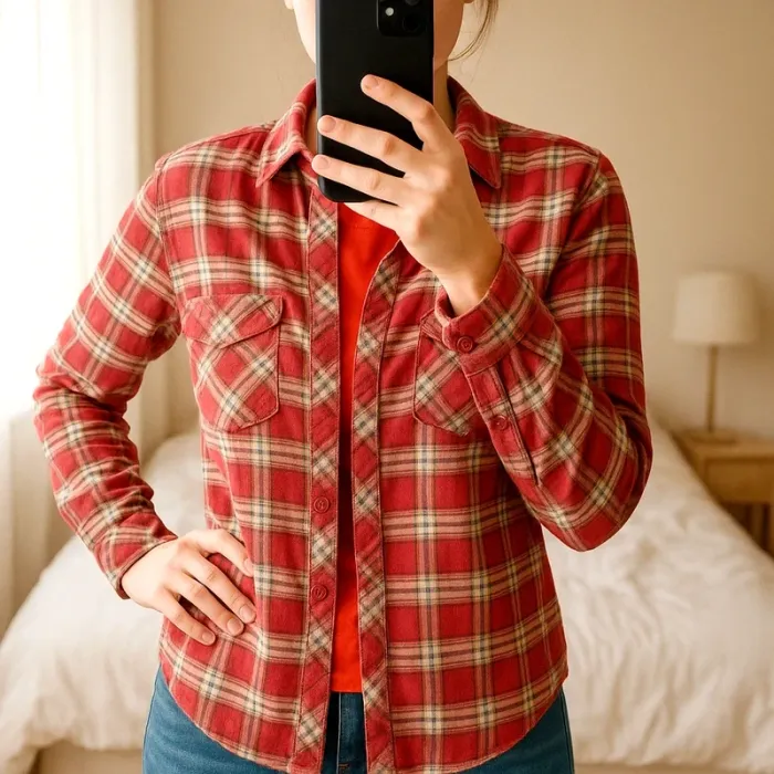 Chemise femme à carreaux rouge Burton taille 40