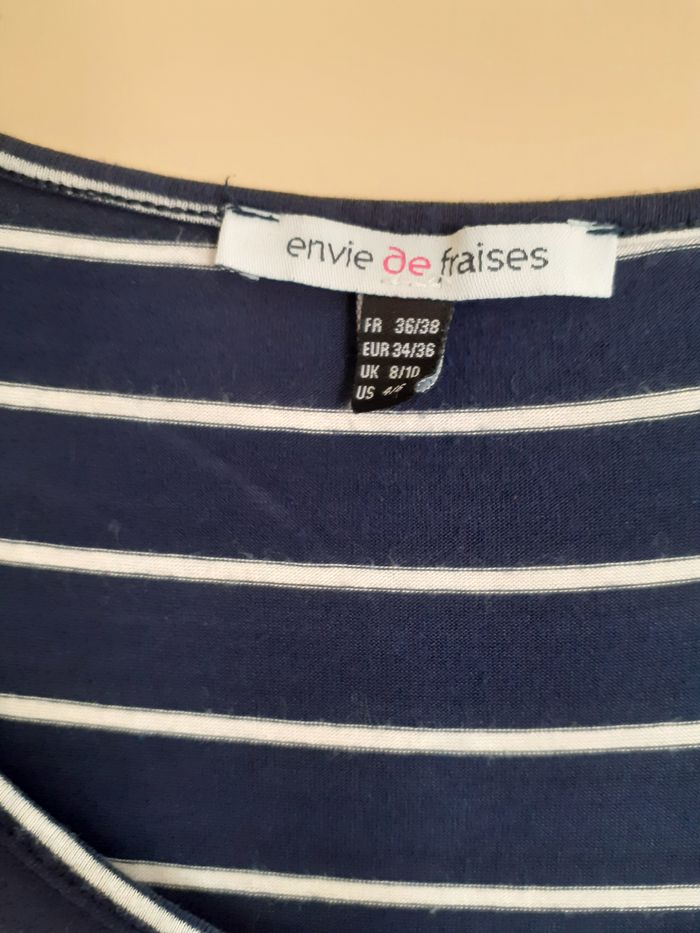 Envie de Fraise - Robe maternité Marinière - Marine/Blanc - T36/38 - photo numéro 3