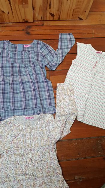 Lot de 3 hauts: blouses manches et  Tshirt fille