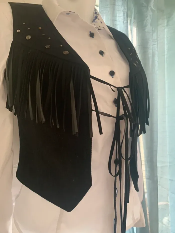 Boléro fascinate taille 38 noir à frange - photo numéro 6