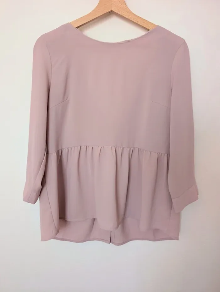 Blouse légère rose poudré