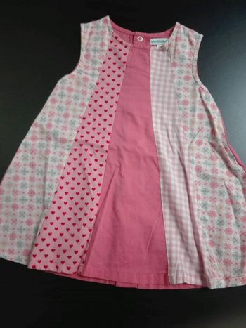 Robe vichy liberty patchworks bébé fille 12 mois Vertbaudet neuf