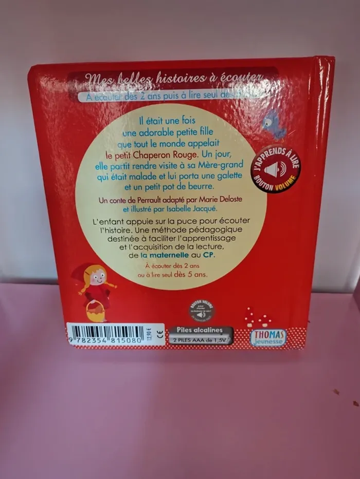 Livre d histoire audio sonore le petit chaperon rouge avec pile classique parfait état - photo numéro 2