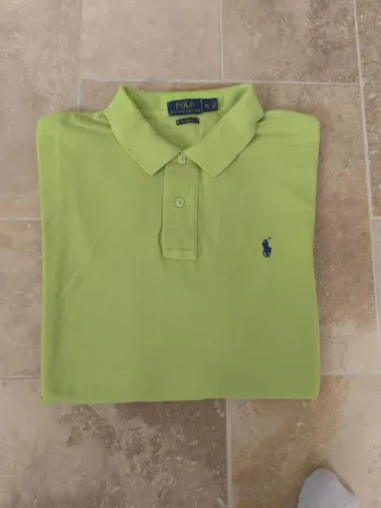 Polo Ralph Lauren homme XL classic fit vert pomme logo bleu excellent état proche neuf