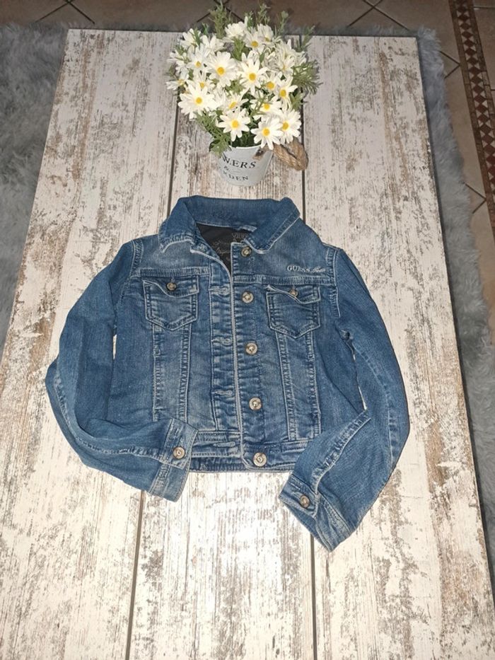 Veste en jean guess logo strass - photo numéro 3