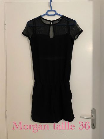 Combinaison short Combishort noir à manches courtes haut dentelle Morgan taille 36