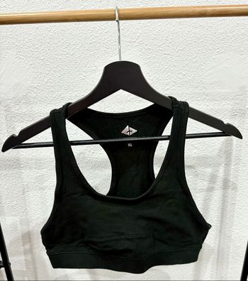Brassière de sport noire Athlitech en coton - Taille L