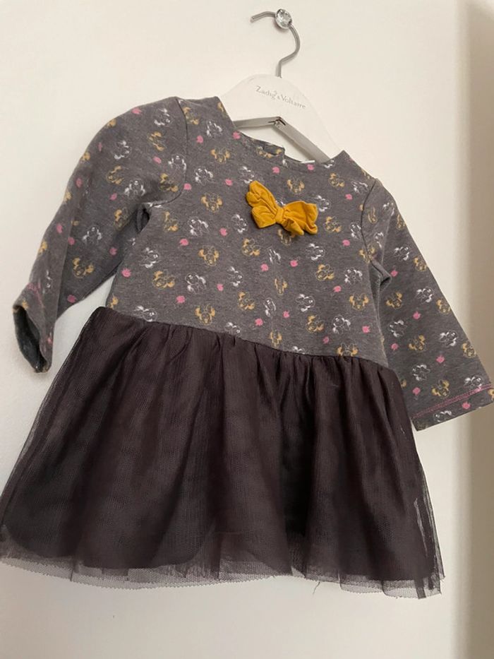 Robe bébé fille disney 6 mois jaune moutarde gris - photo numéro 2