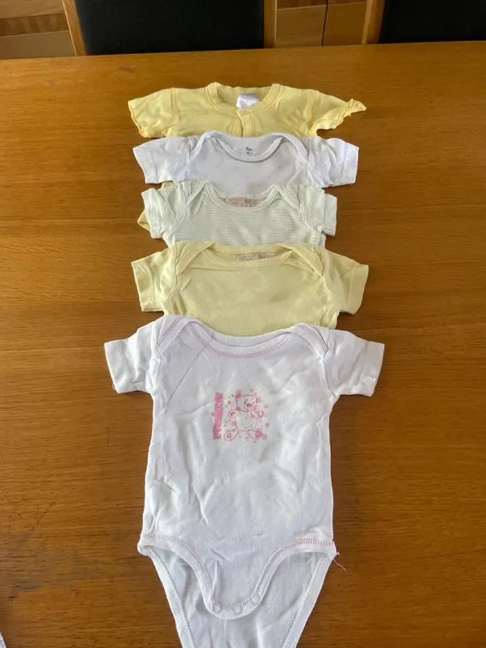 Lot 5 body manches courtes 6 mois