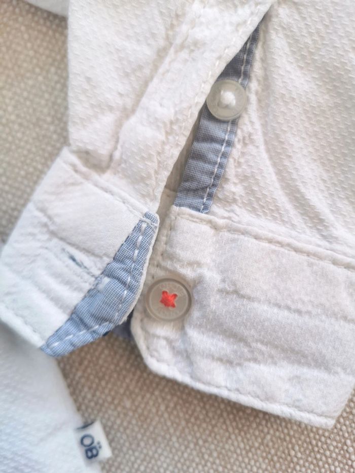 🌼Chemise garçon Obaïbi 2 ans col mao blanc chic - photo numéro 3
