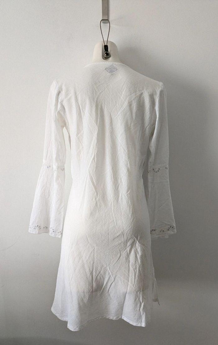Robe d'été tunique de plage manches évasées - Blanc du Nil - taille 3 (40) - photo numéro 3