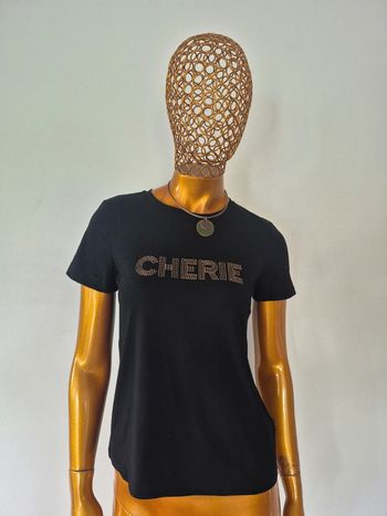Tee-shirt Noir Manches Courtes Femme Taille S/36
