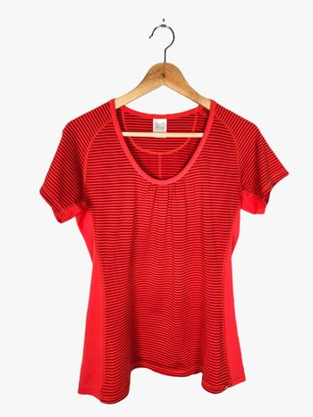 T-shirt The North Face Rouge à Rayures Noires Femme - Taille L