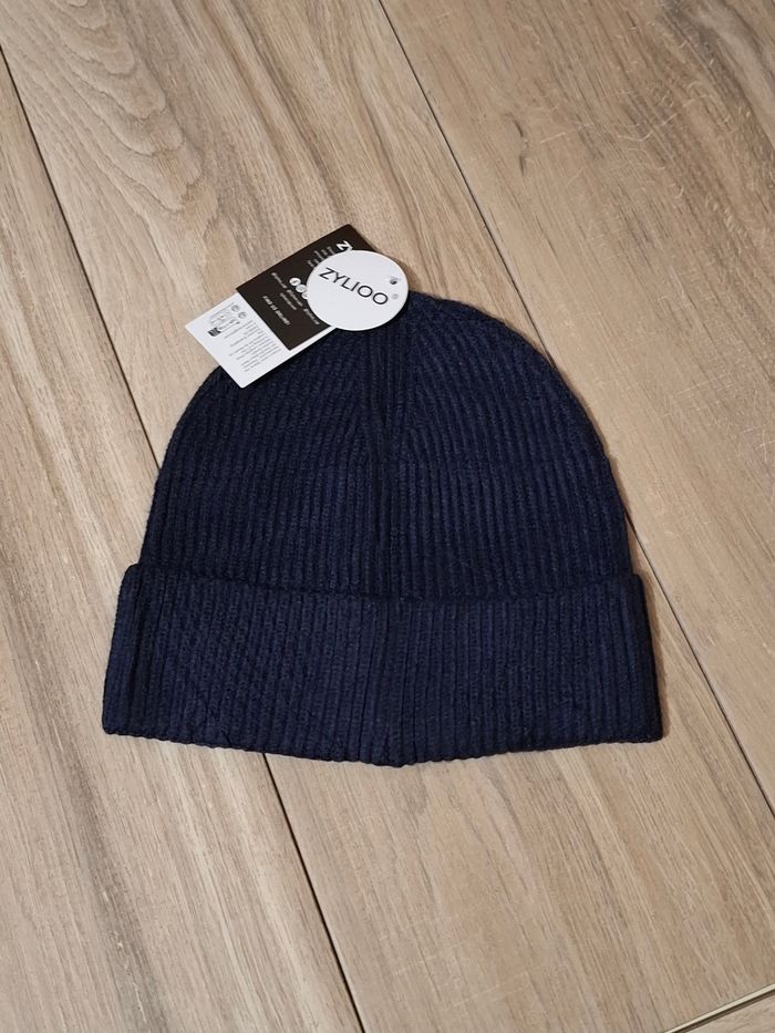 Bonnet hiver tricoté homme adolescent bleu marine - photo numéro 2