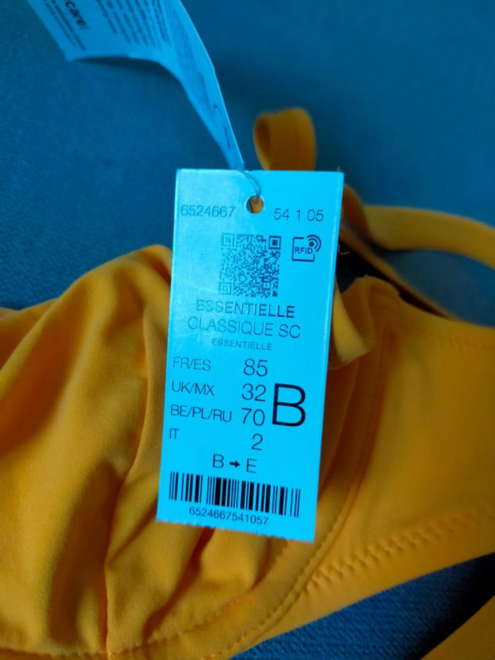 Haut de bikini jaune – Undiz – 85B & 90D – Neuf avec étiquette - photo numéro 5