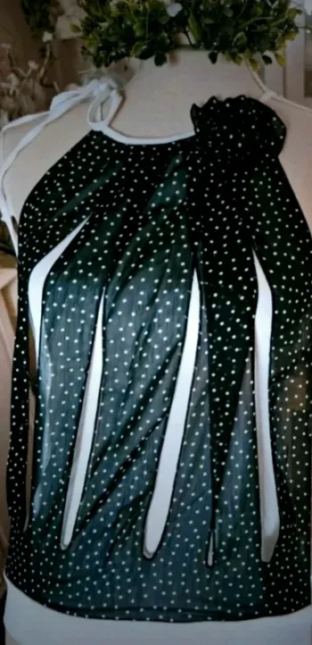 Blouse blanche noire à pois Jus d'orange Taille 38/40 Neuve