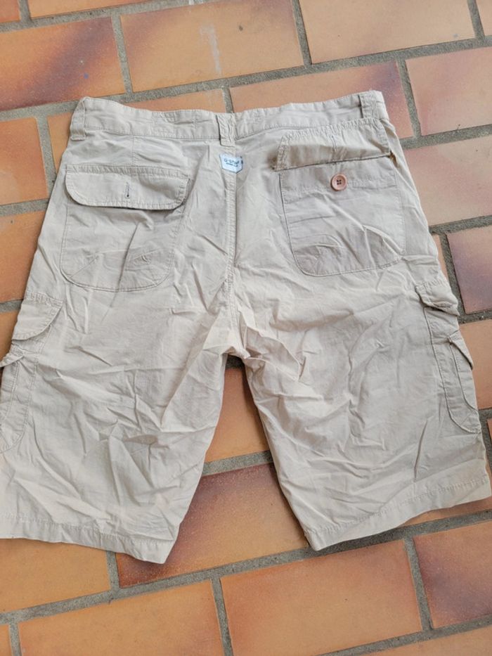 Jort cargo denim beige aventure vintage à poche - photo numéro 3