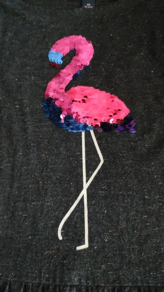 Robe paillettes et sequins flamant rose 8 ans - photo numéro 2