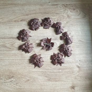 🩷 Lot de 10 barrettes nœuds marron pinces croco neuf #emyfleury_accessoirescheveux