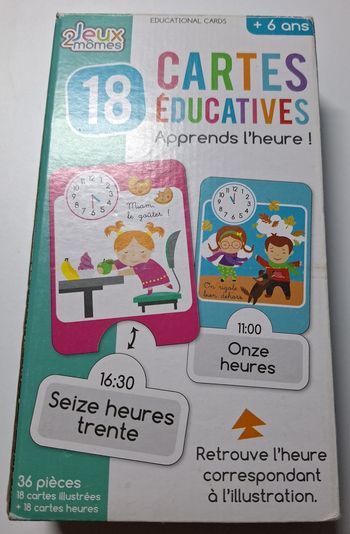 Cartes éducatives J'apprends l'heure