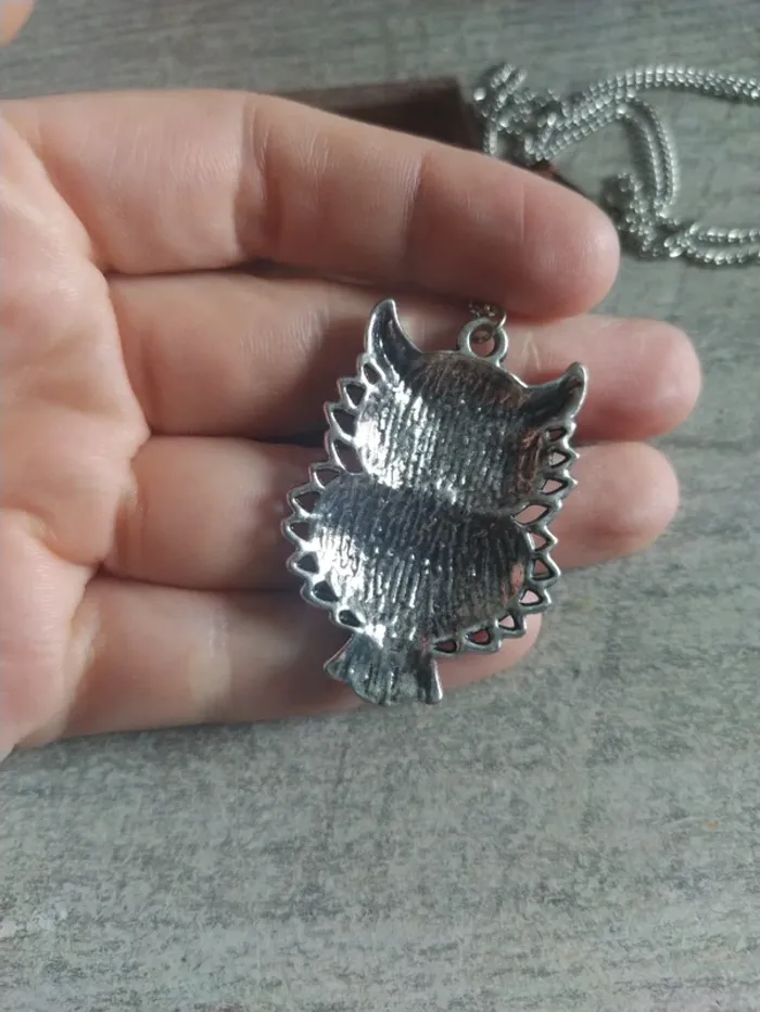 Collier sautoir fantaisie chouette / hiboux - photo numéro 3