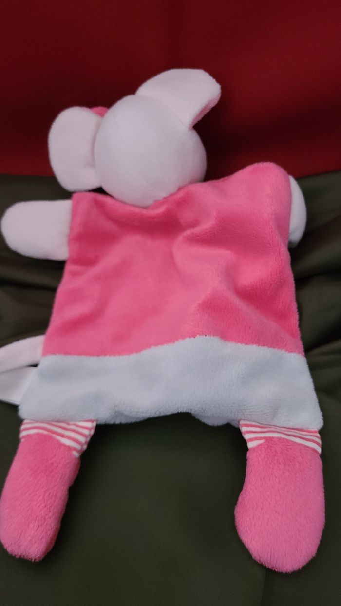 Simba toys doudou souris plat rose gris noeud - photo numéro 3