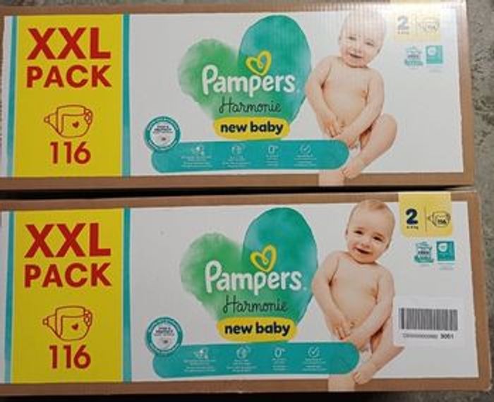 2 cartons de couches Pampers harmonie taille 2