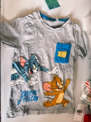311228 tee-shirt MC gris garçon 5 ans "tom et jerry"