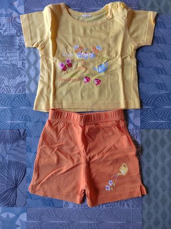 Ensemble fille t-shirt + short 3 mois