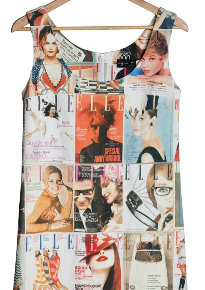 Robe vintage collector imprimée “Unes de ELLE” Agnès B Taille 38 - photo numéro 3