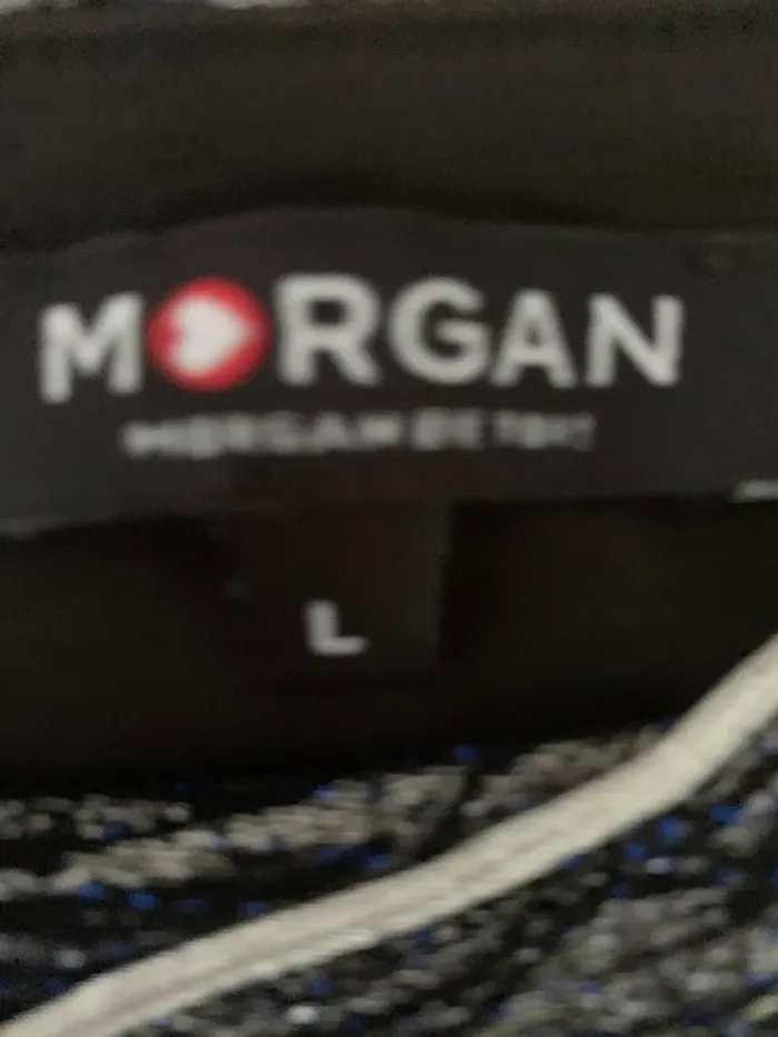 Débardeur vintage Morgan brillant bleu taille L - photo numéro 10