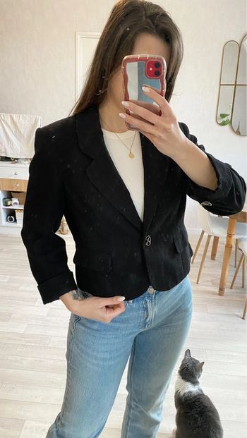 Blazer court noir vintage