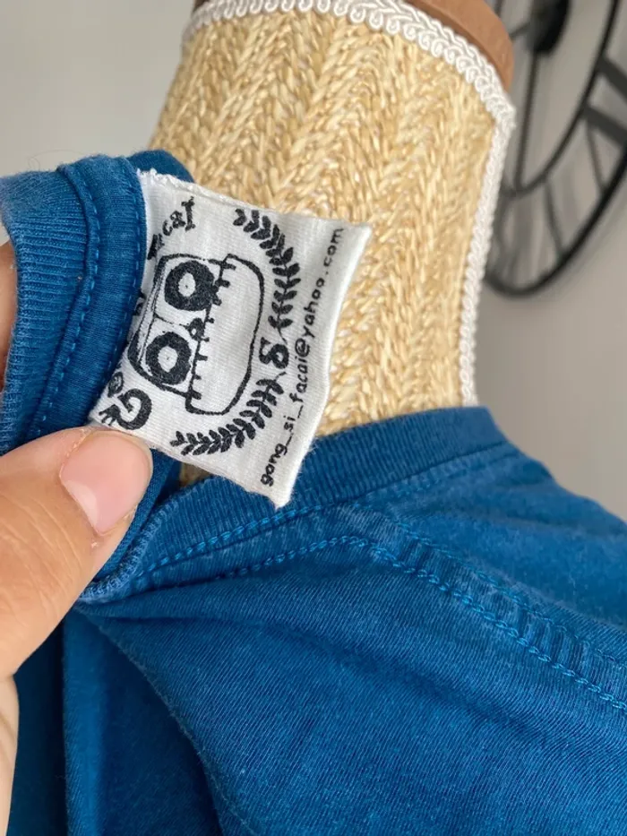 Tee shirt 100% coton bleu gong taille s - photo numéro 3
