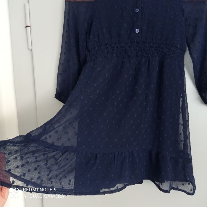 Robe marine plumetis 7/8ans - photo numéro 3