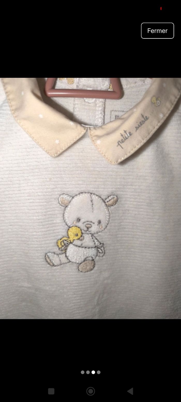 Pyjama velours sergent major 3 mois - photo numéro 2