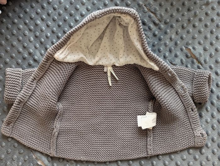 Veste à capuche en maille 1 mois - Orchestra - Gris chiné - photo numéro 5