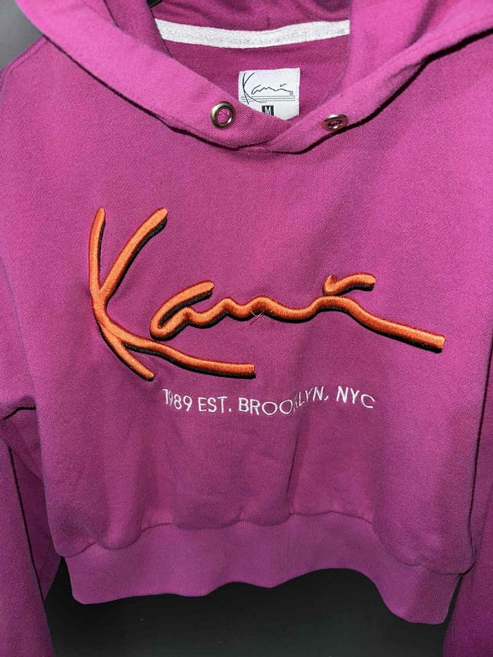 Sweat à capuche Karl Kani violet brodé M, style urbain - photo numéro 2