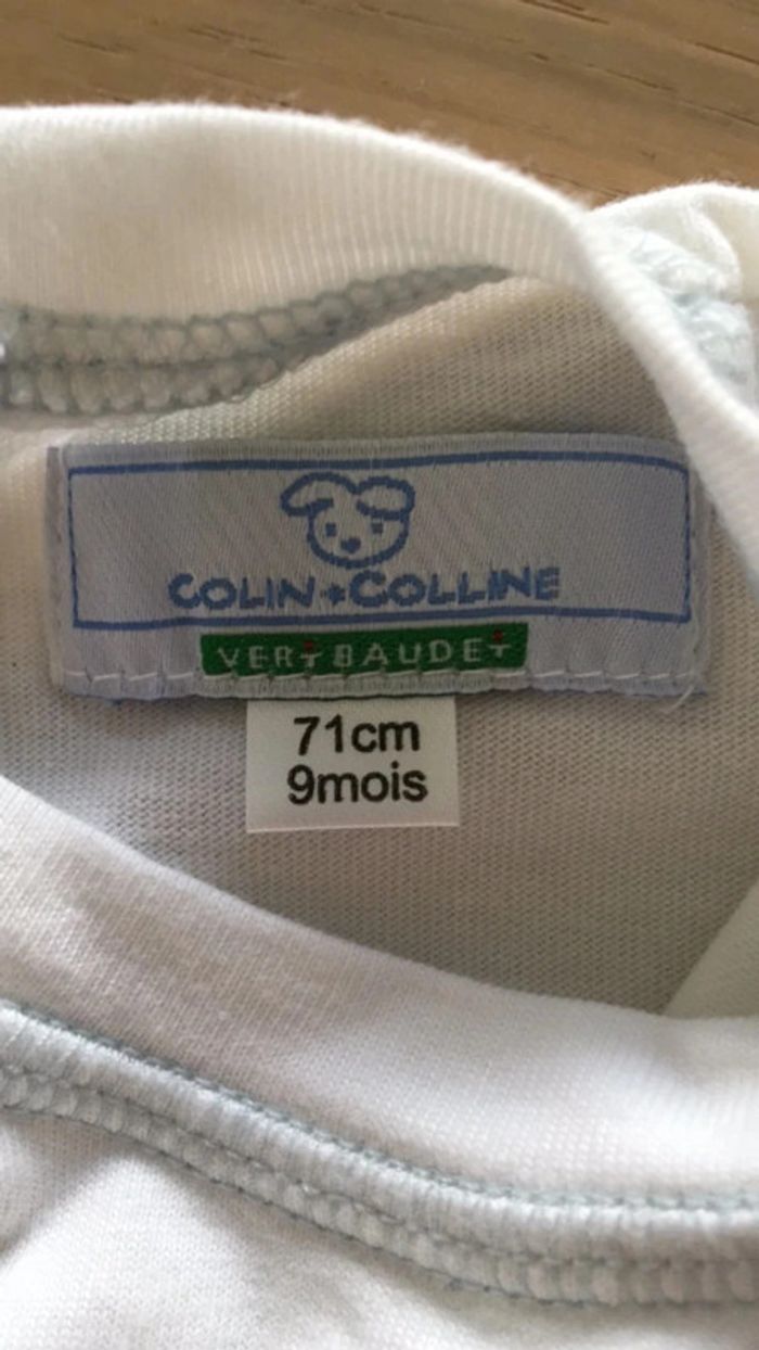 Tee shirt blanc Vertbeaudet 9 mois garçons - photo numéro 3