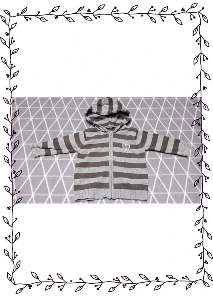 🦁 Lot 3 hauts (2 gilets zippés et un pull polaire ) , 12 mois - photo numéro 2