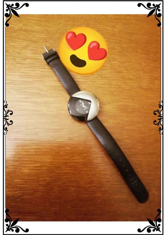 Montre noire cuir de veau - photo numéro 3