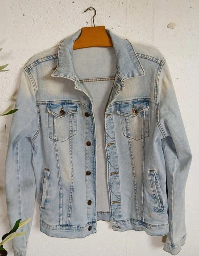 🩵 Veste en jean bleu clair – Zara Man – Taille M - photo numéro 4